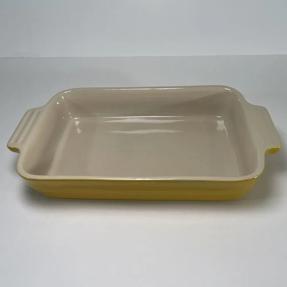 Le Creuset 15-14 Rectangle Yellow Stoneware Baking Casserole 12 3/8” X 6 7/8”